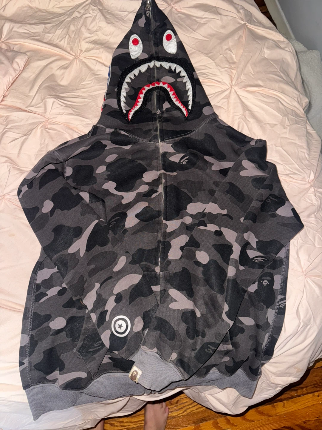 BAPE Full Zip Hoodie Camo Shark Tiger - photo 2