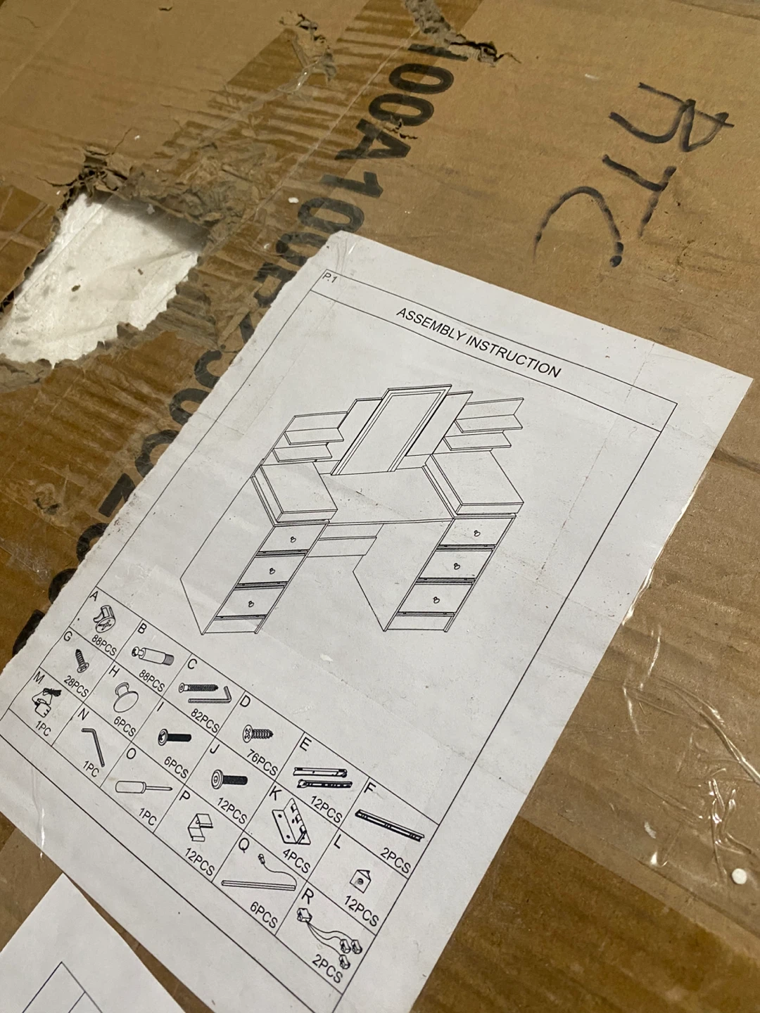 White Dresser with Mirror - Assembly Required