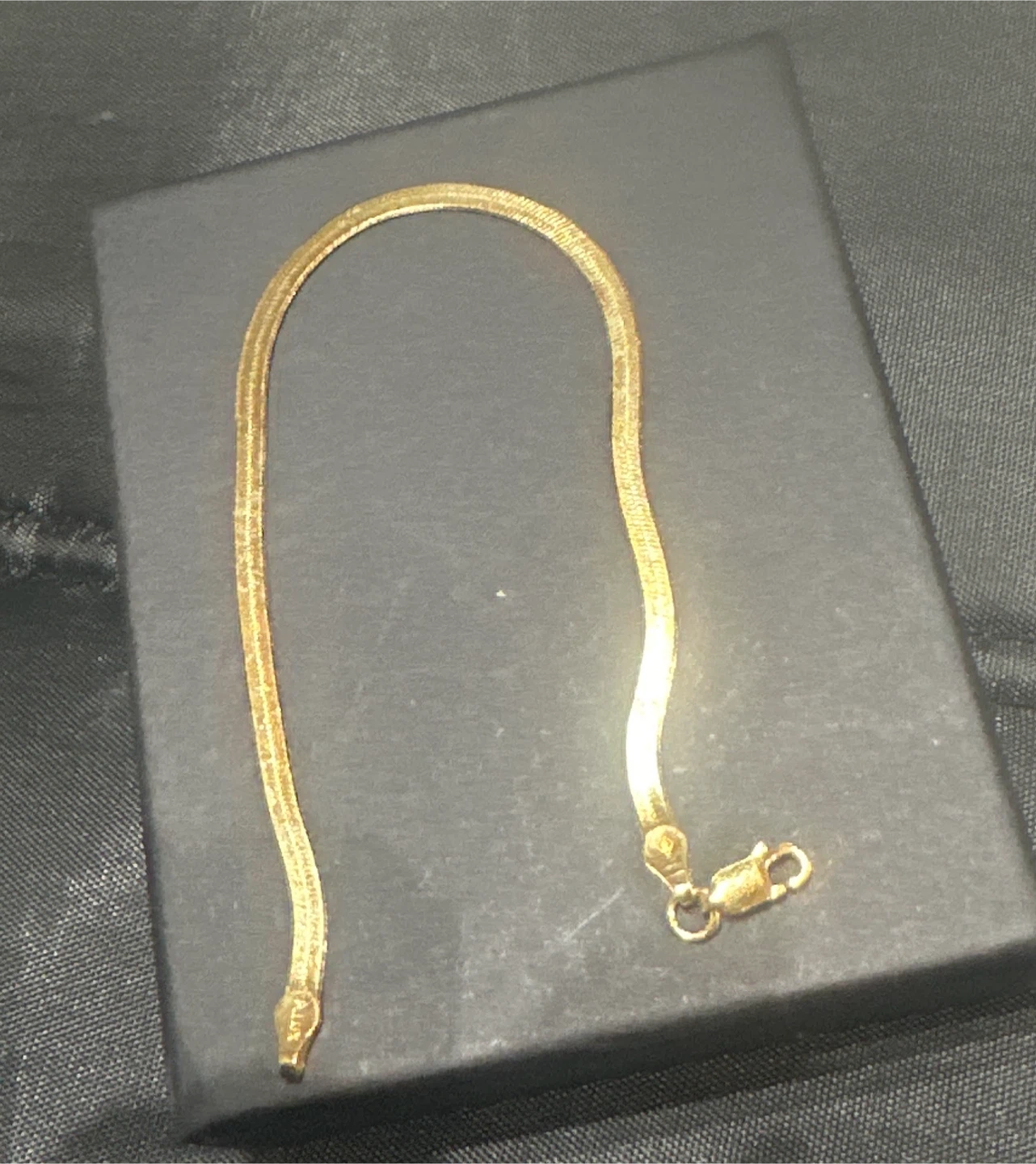 Gold Tone Herringbone Bracelet with Box - photo 2