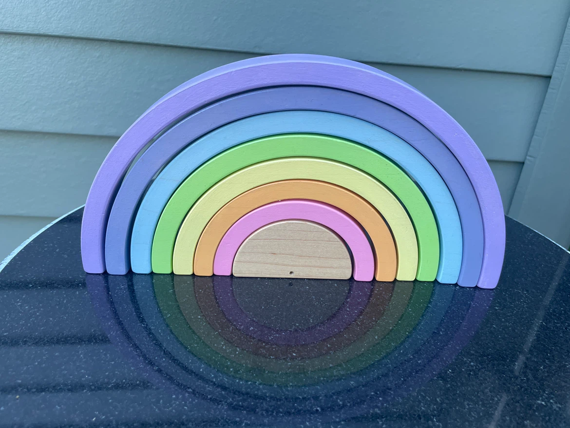 Wooden Rainbow Stacker Toy