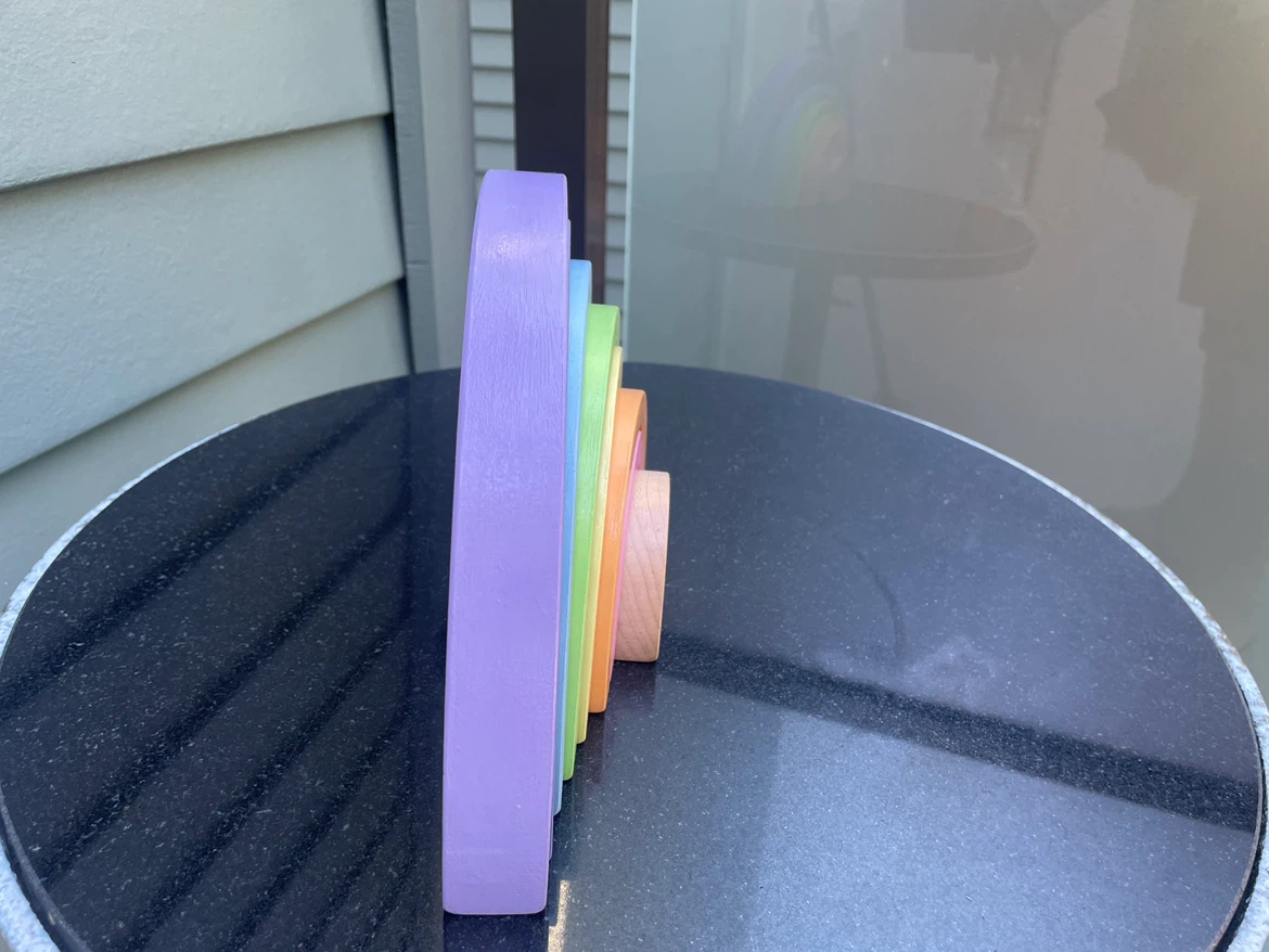 Wooden Rainbow Stacker Toy - photo 3
