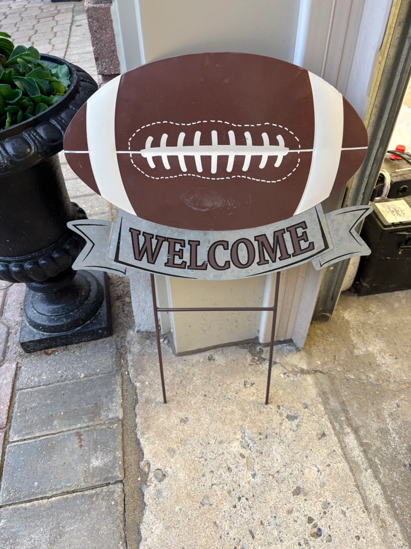 Football Welcome Sign Yard Stake