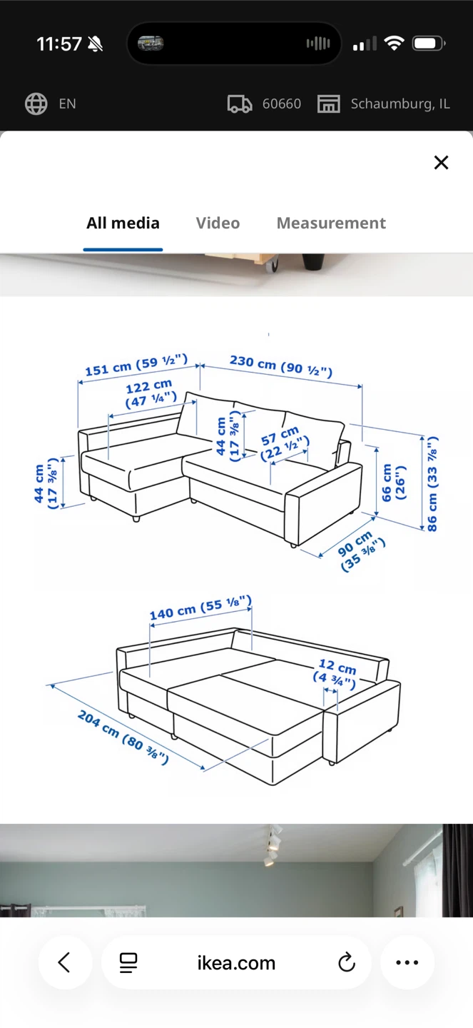 IKEA Black Leather Sectional Sofa Bed with Storage - photo 3