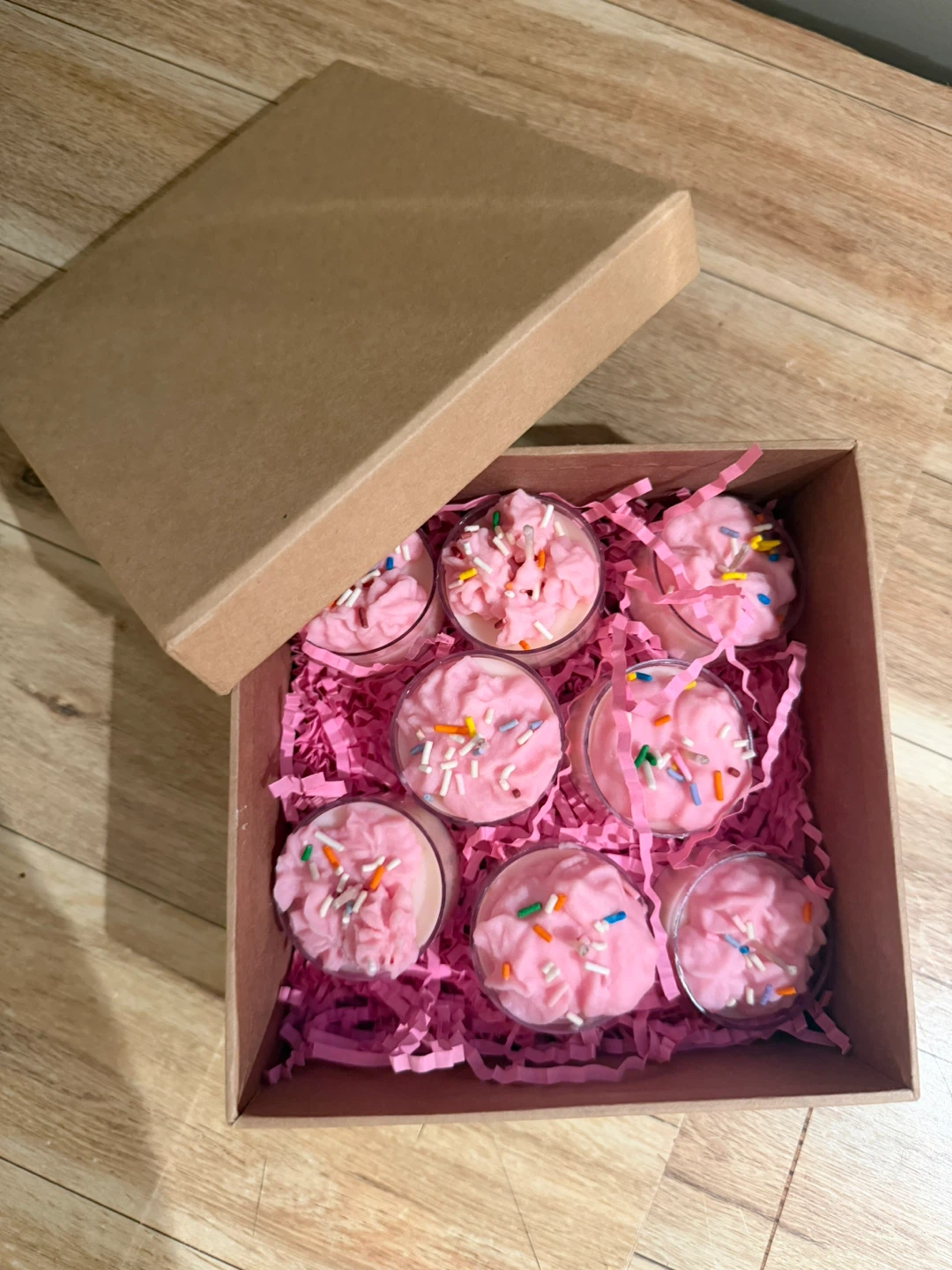 Pink vanilla scented birthday candles