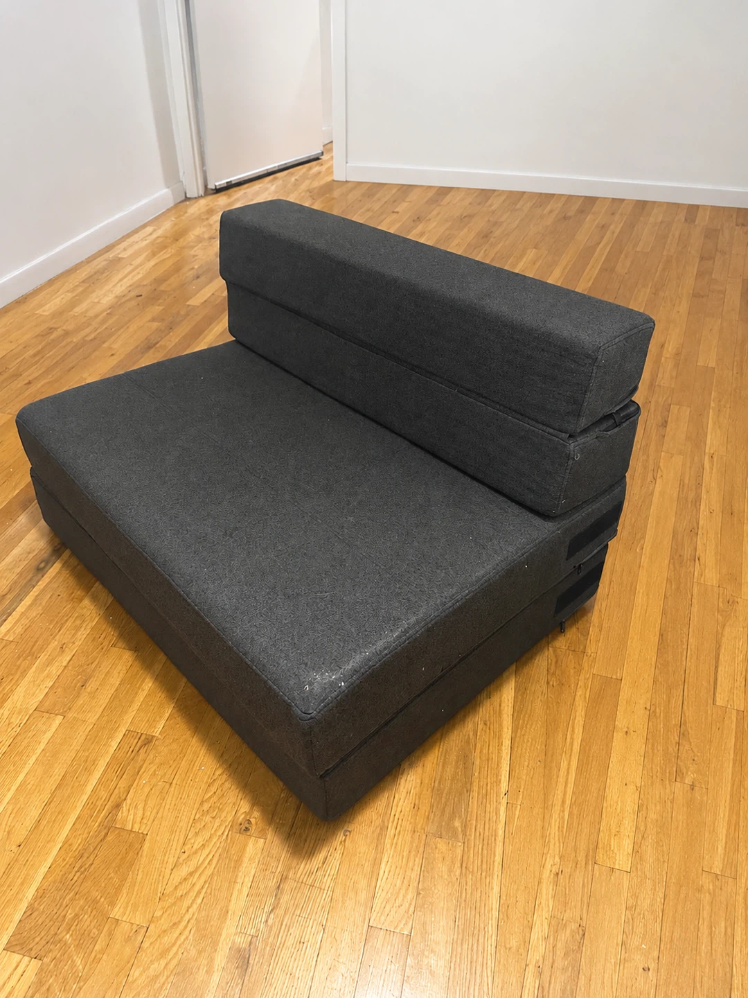 Dark Gray Folding Ottoman Futon Bed