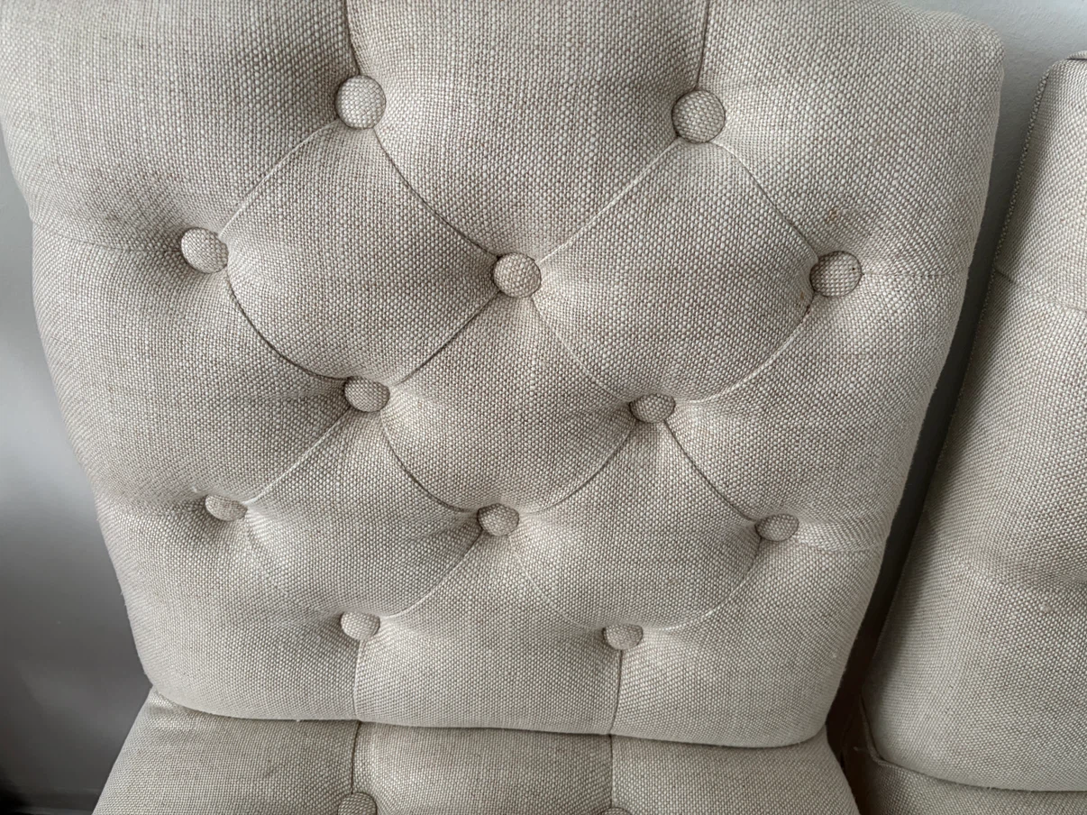 Set of 2 Restoration Hardware Tufted Counter Height Bar Stools - photo 3