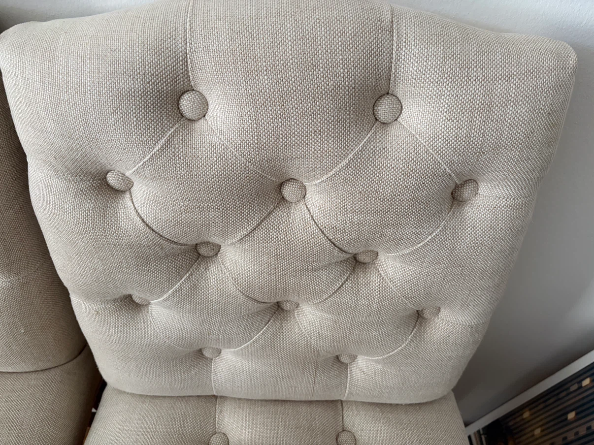 Set of 2 Restoration Hardware Tufted Counter Height Bar Stools - photo 4