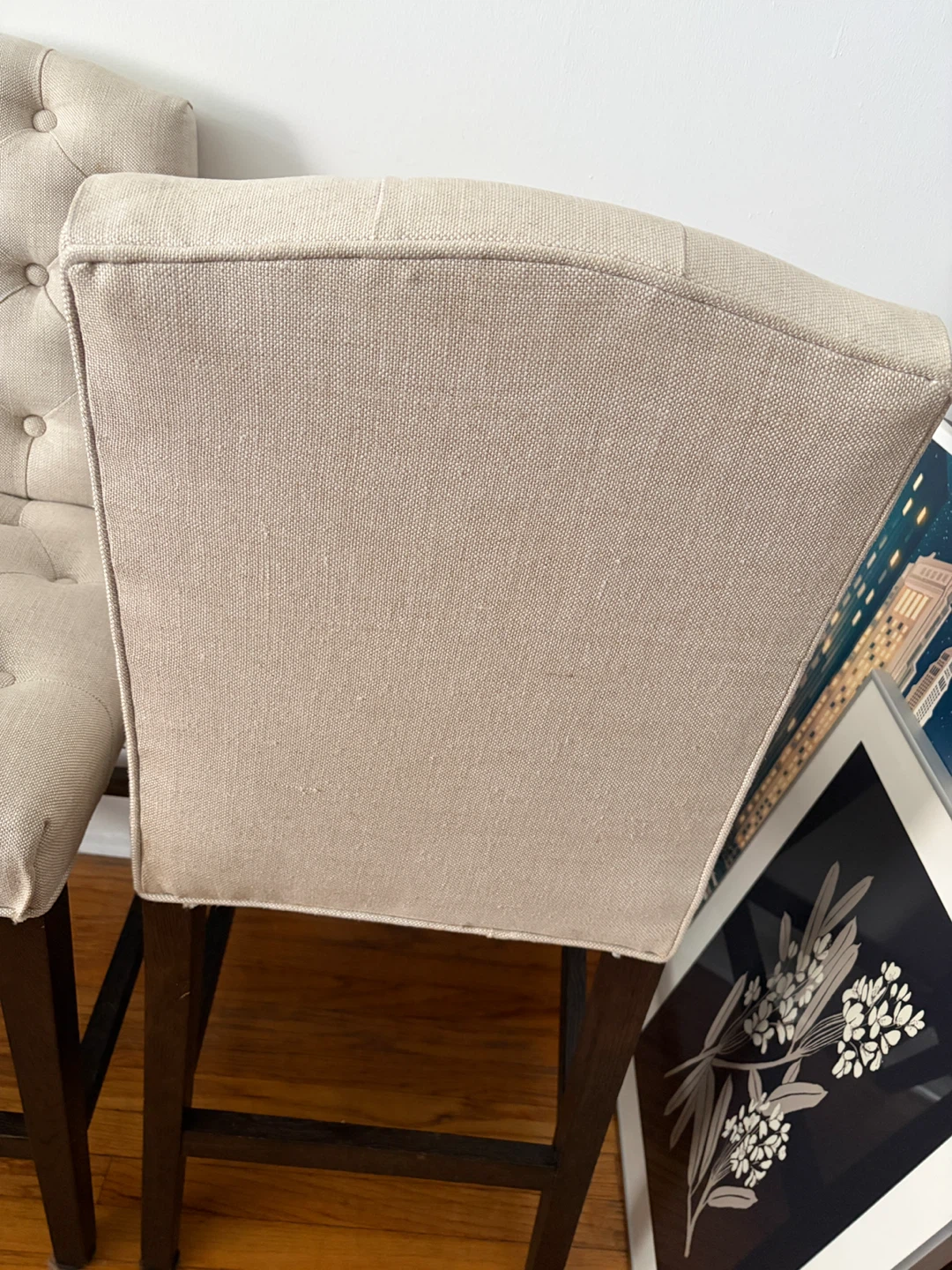 Set of 2 Restoration Hardware Tufted Counter Height Bar Stools - photo 5