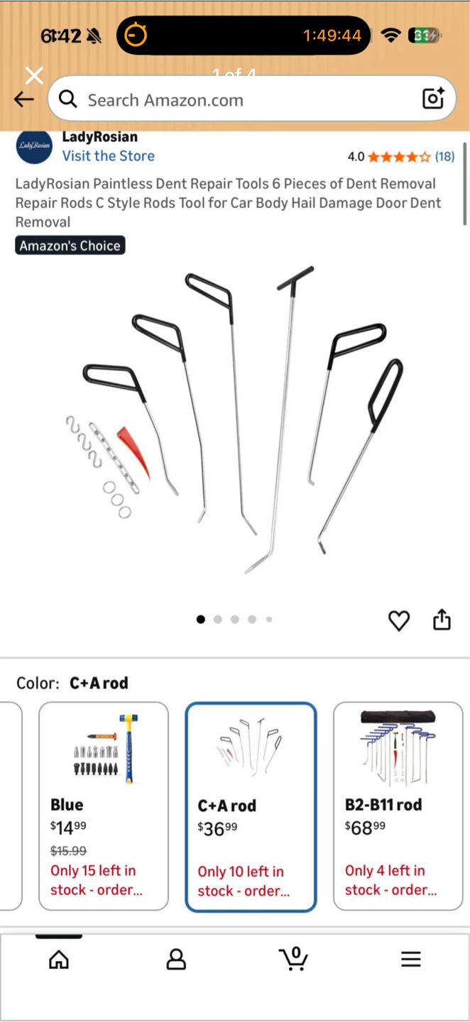 Dent Repair Tools C Style Rods