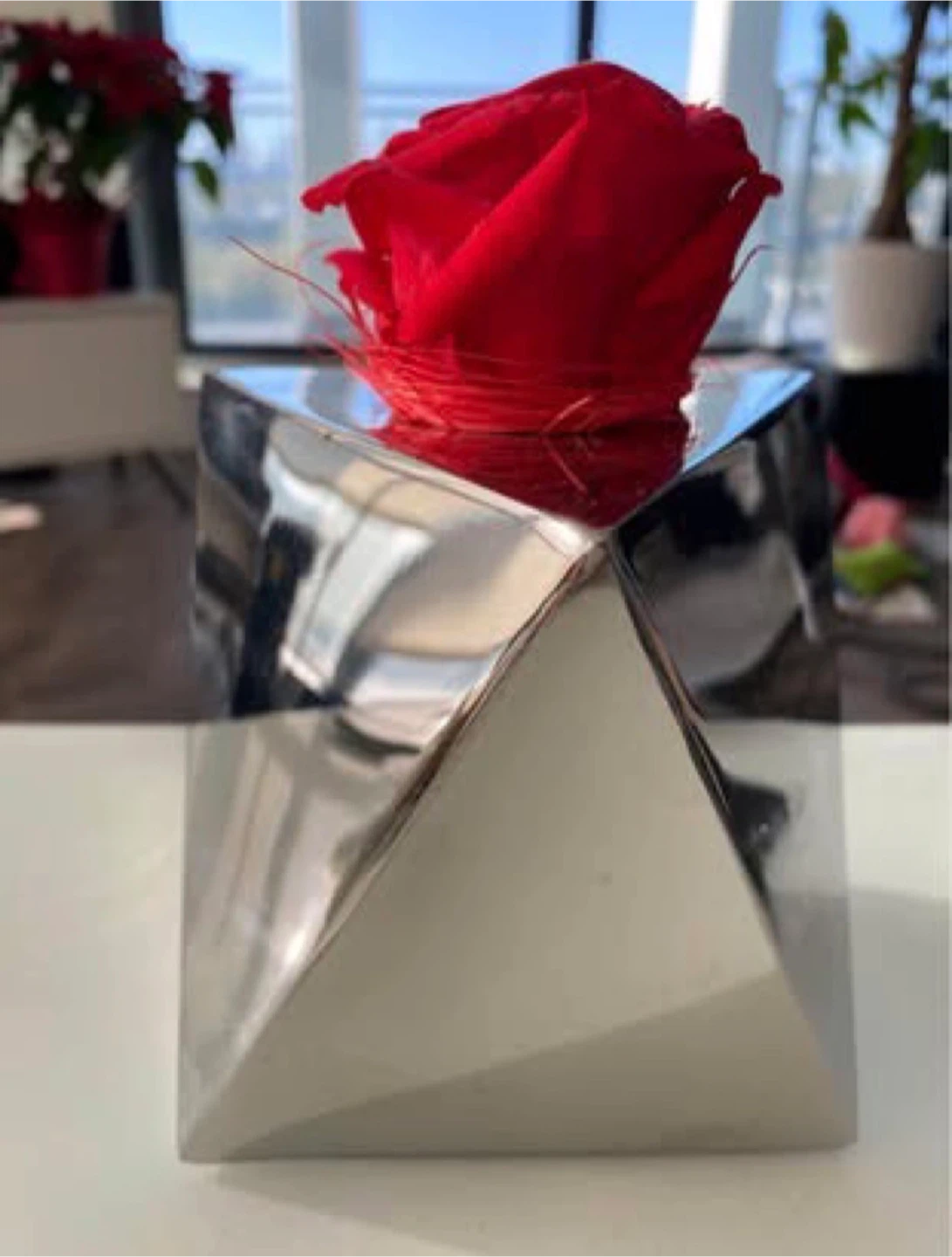 Forever Rose in Modern Silver Geometric Holder - photo 4