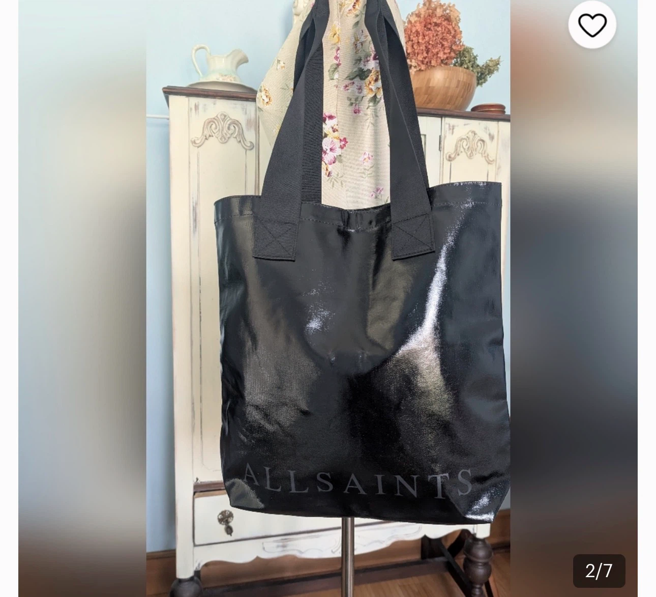 AllSaints Black Patent Tote Bag - photo 2