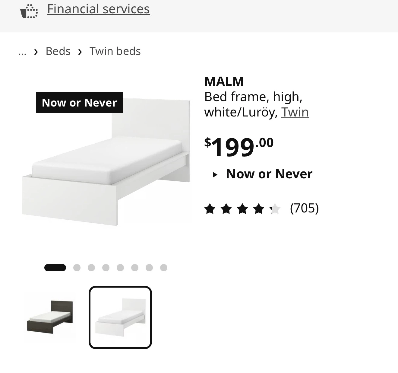 IKEA MALM Twin Bed Frame High White - photo 2