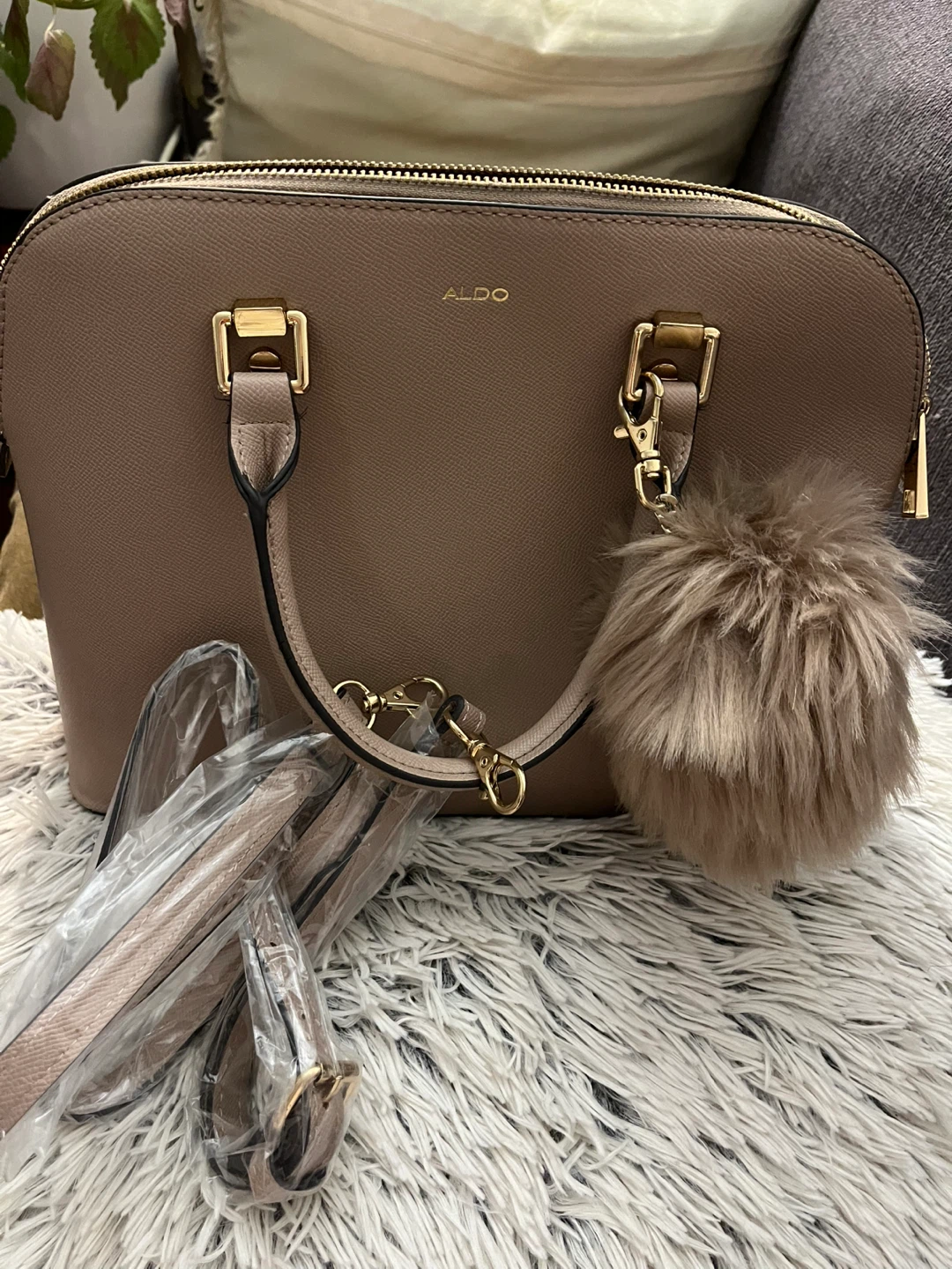 ALDO Satchel Handbag with Pom Pom - photo 2