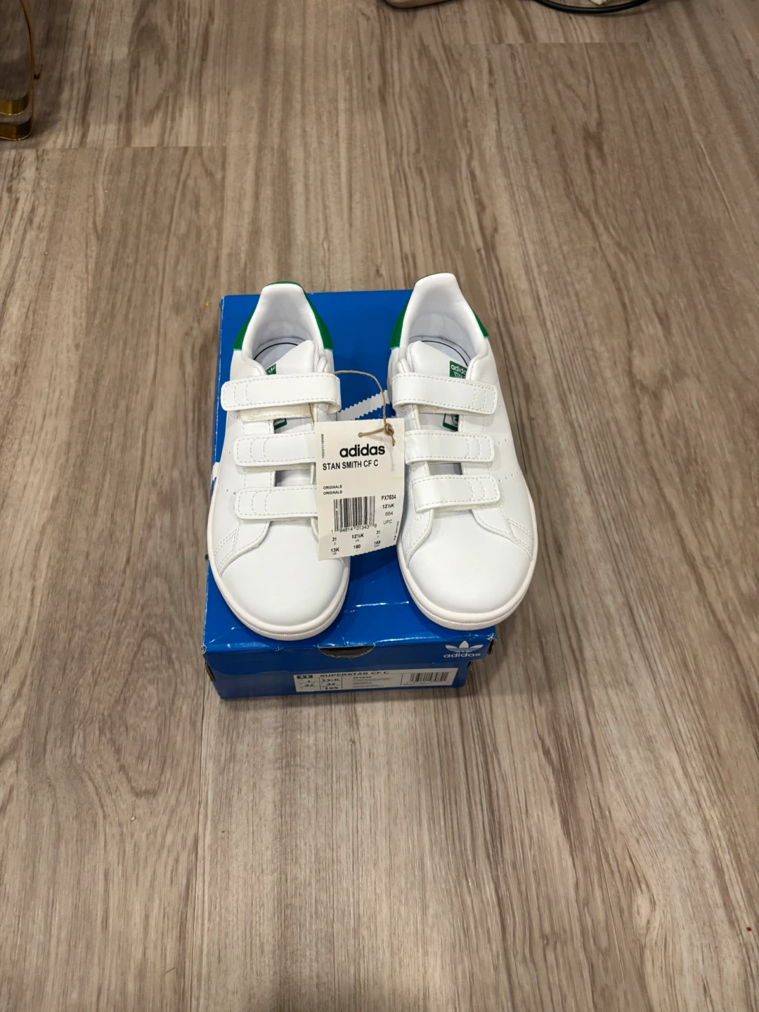 Adidas Stan Smith CF C White Green Toddler Shoes - photo 3