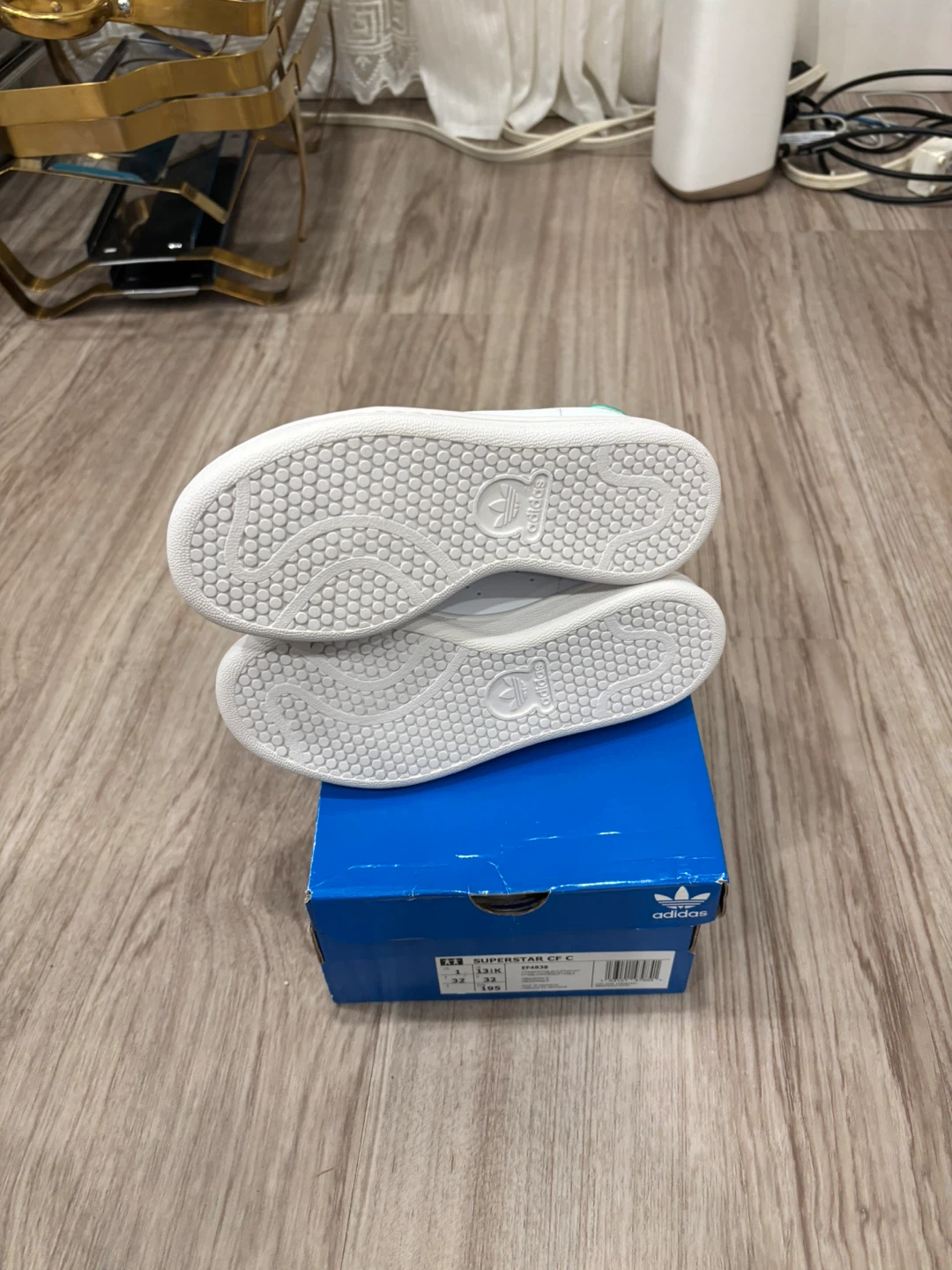 Adidas Stan Smith CF C White Green Toddler Shoes - photo 5