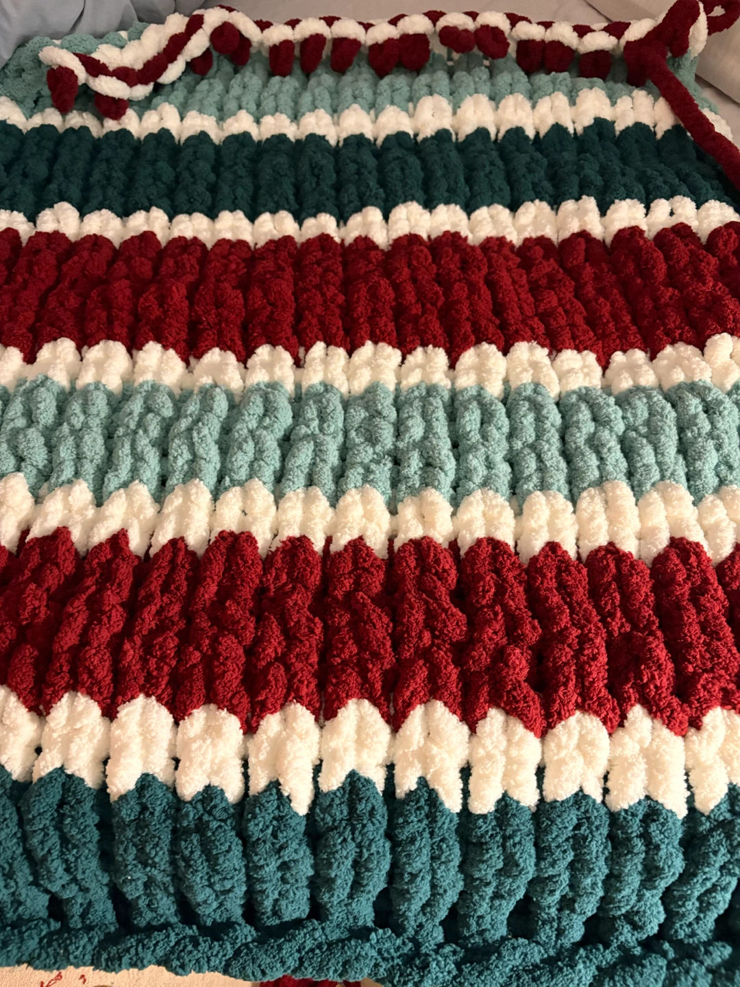 Chunky Knit Striped Throw Blanket - photo 3