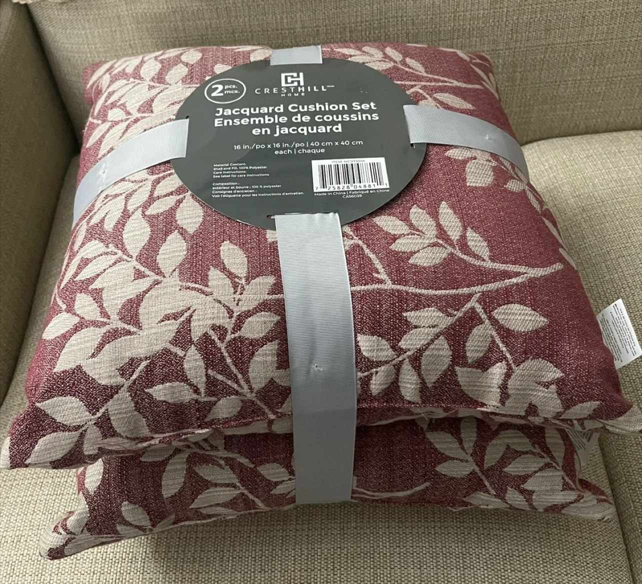 🌱 Set of Two Brand New Cresthill Home Jacquard Cushions