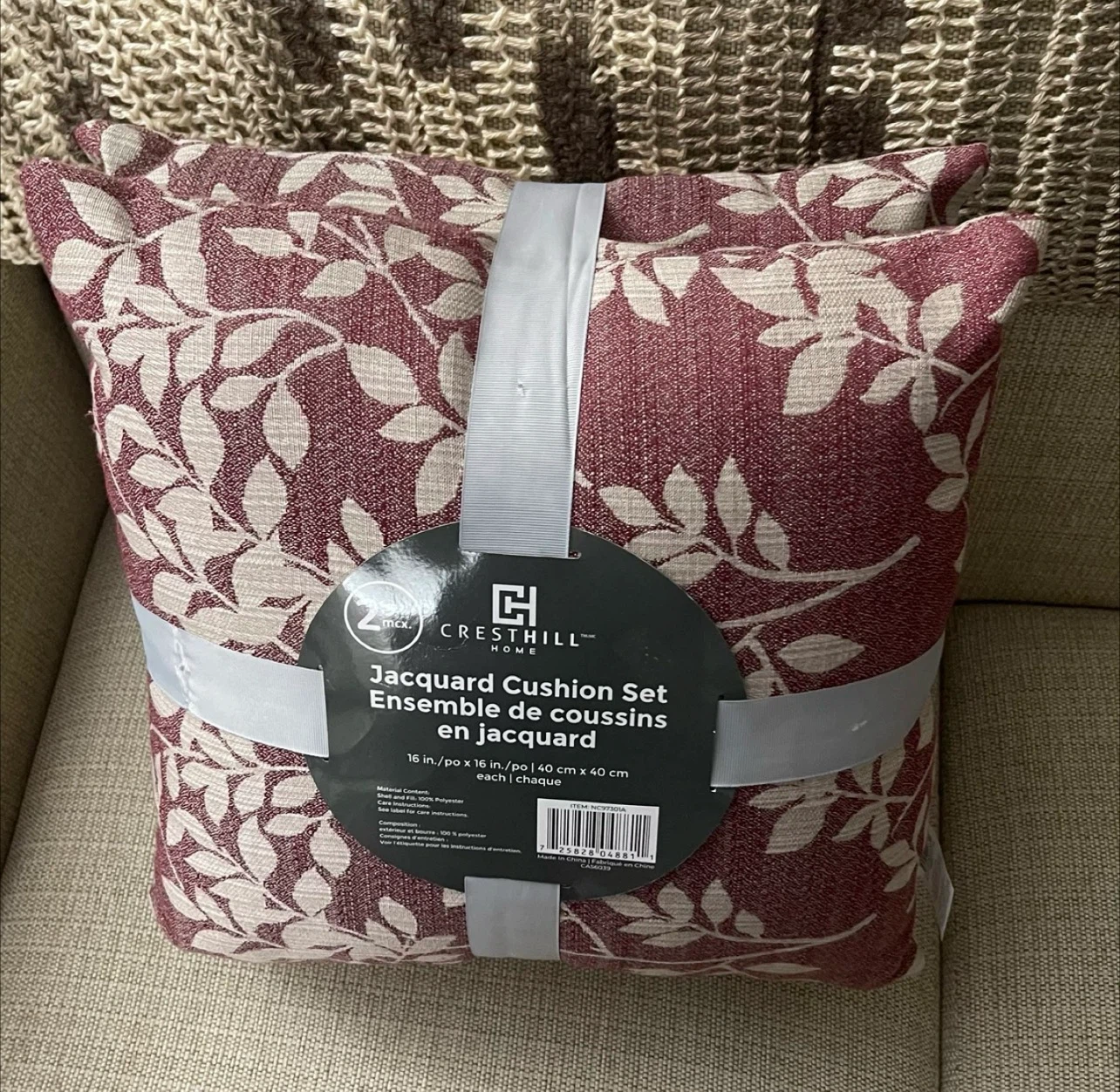 🌱 Set of Two Brand New Cresthill Home Jacquard Cushions - photo 2