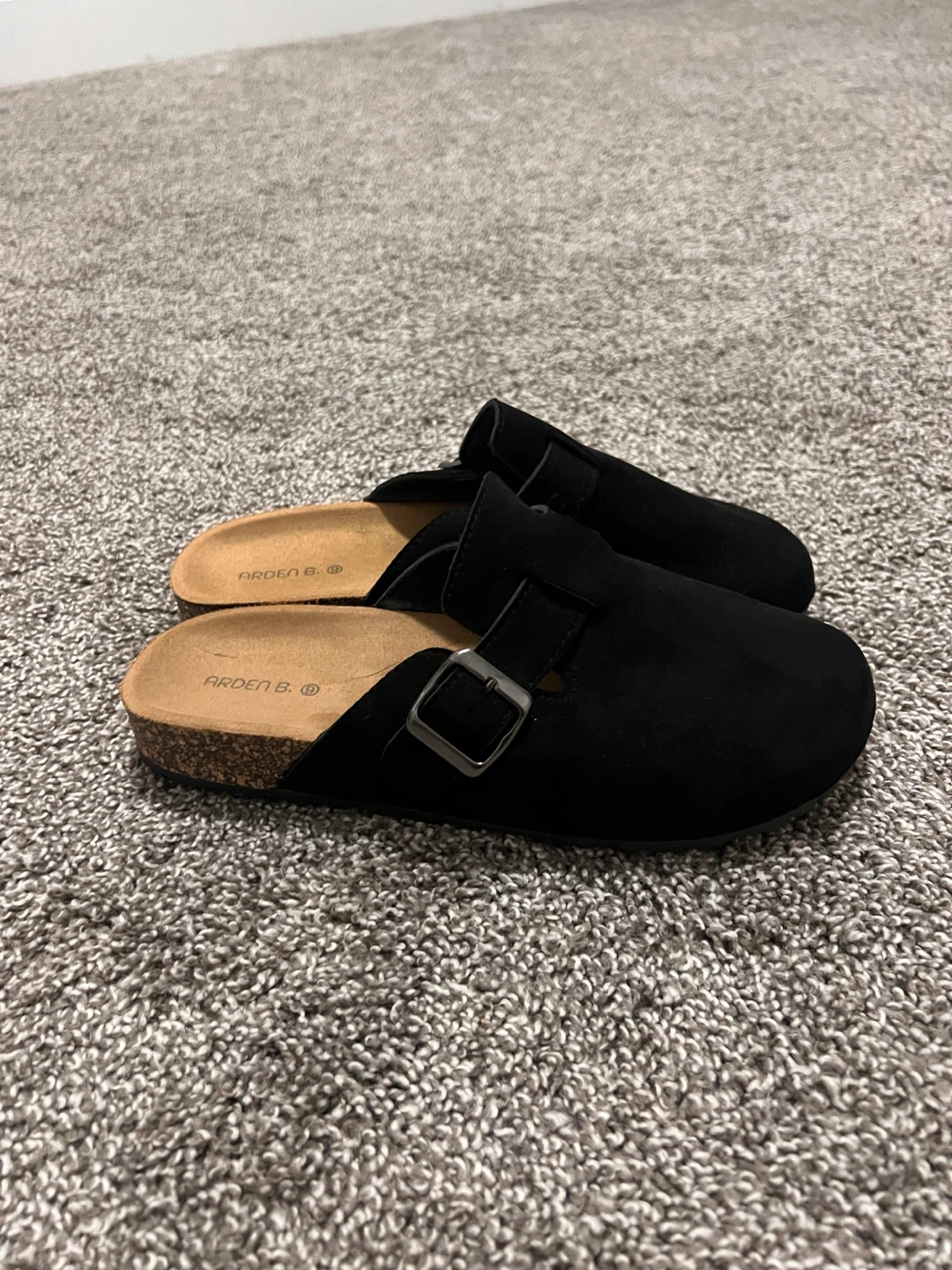 Arden B. Black Suede Clogs - Size 9