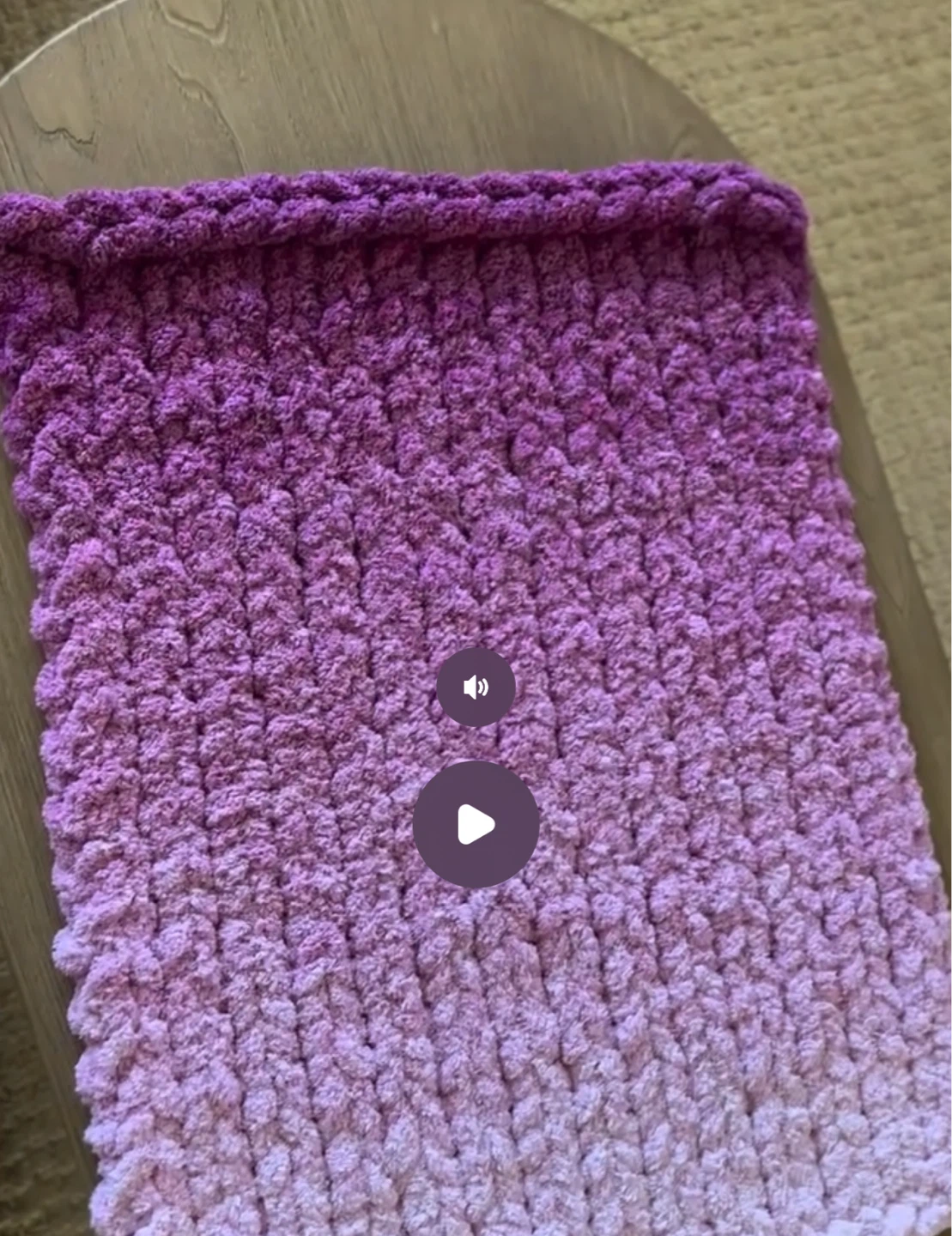 Chunky Knit Throw Blanket - Purple Ombre