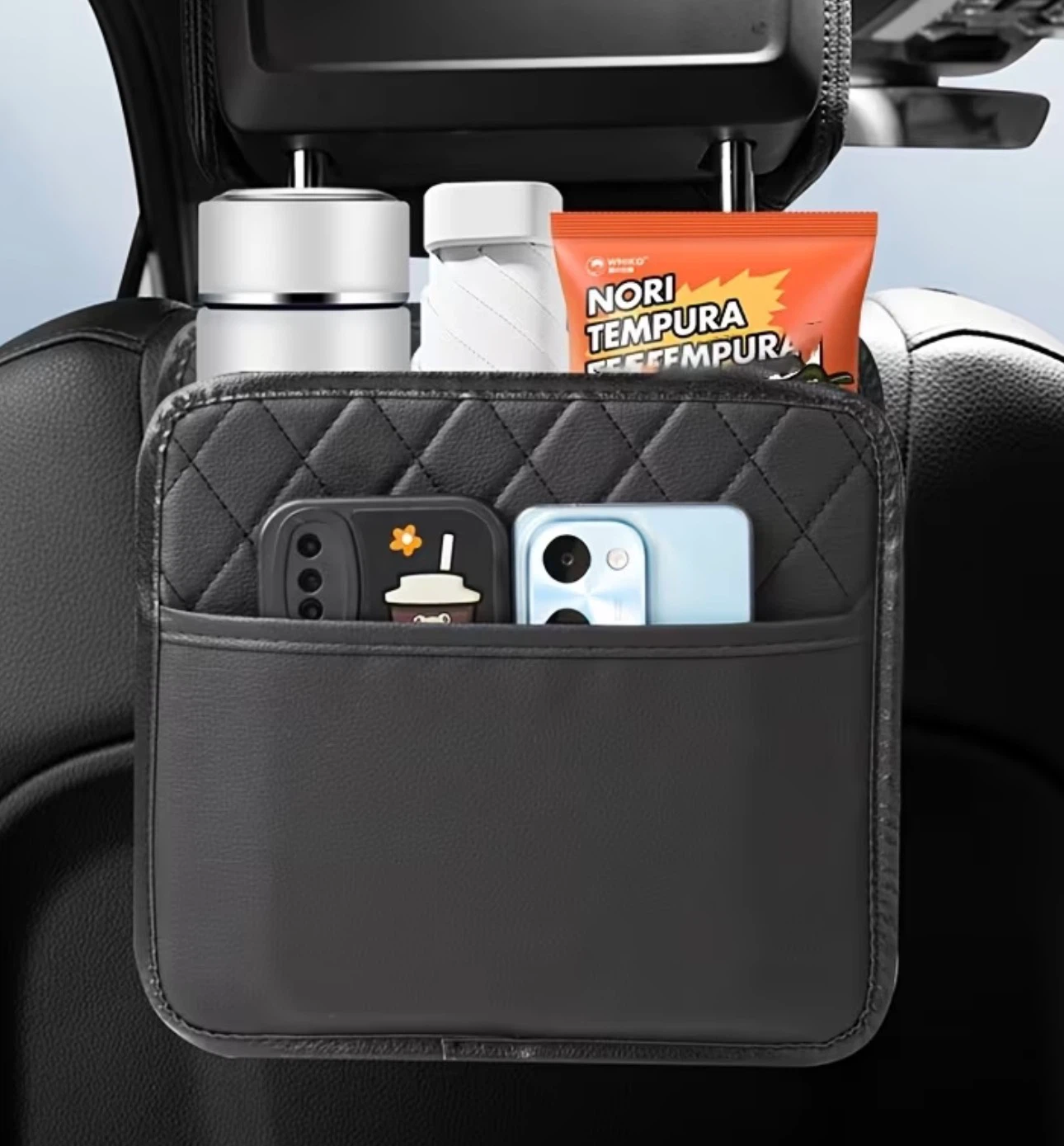 Black Car Seat Organizer Bag