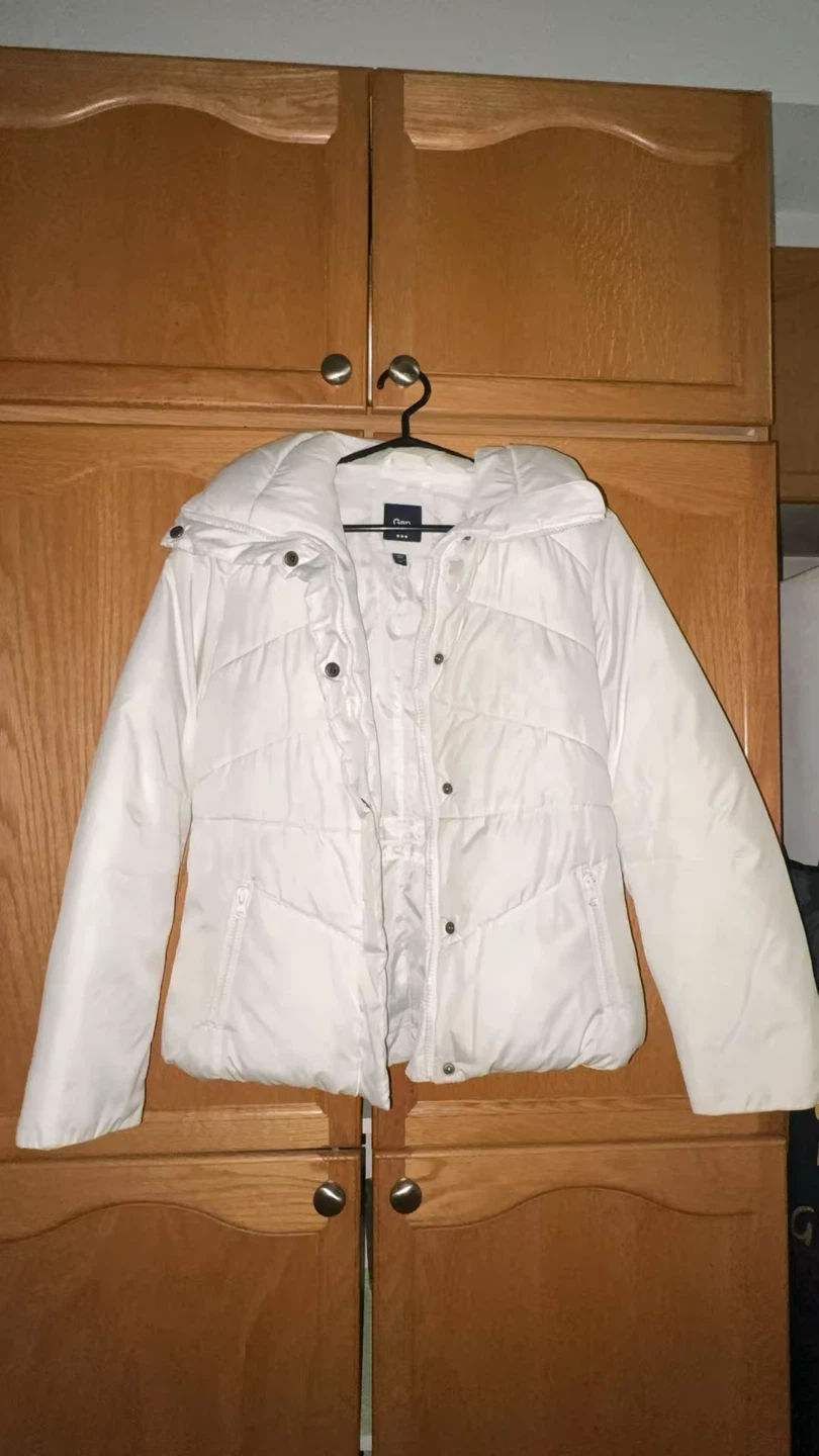 Gap White Puffer Jacket - Size XS