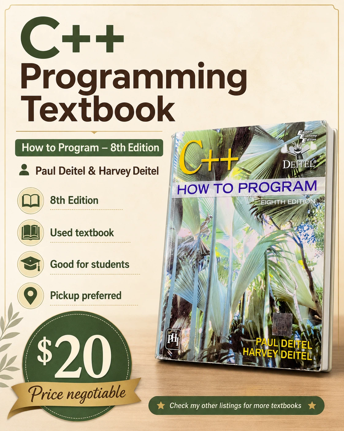 C++ Programming Textbook - How to Program, 8th Edition