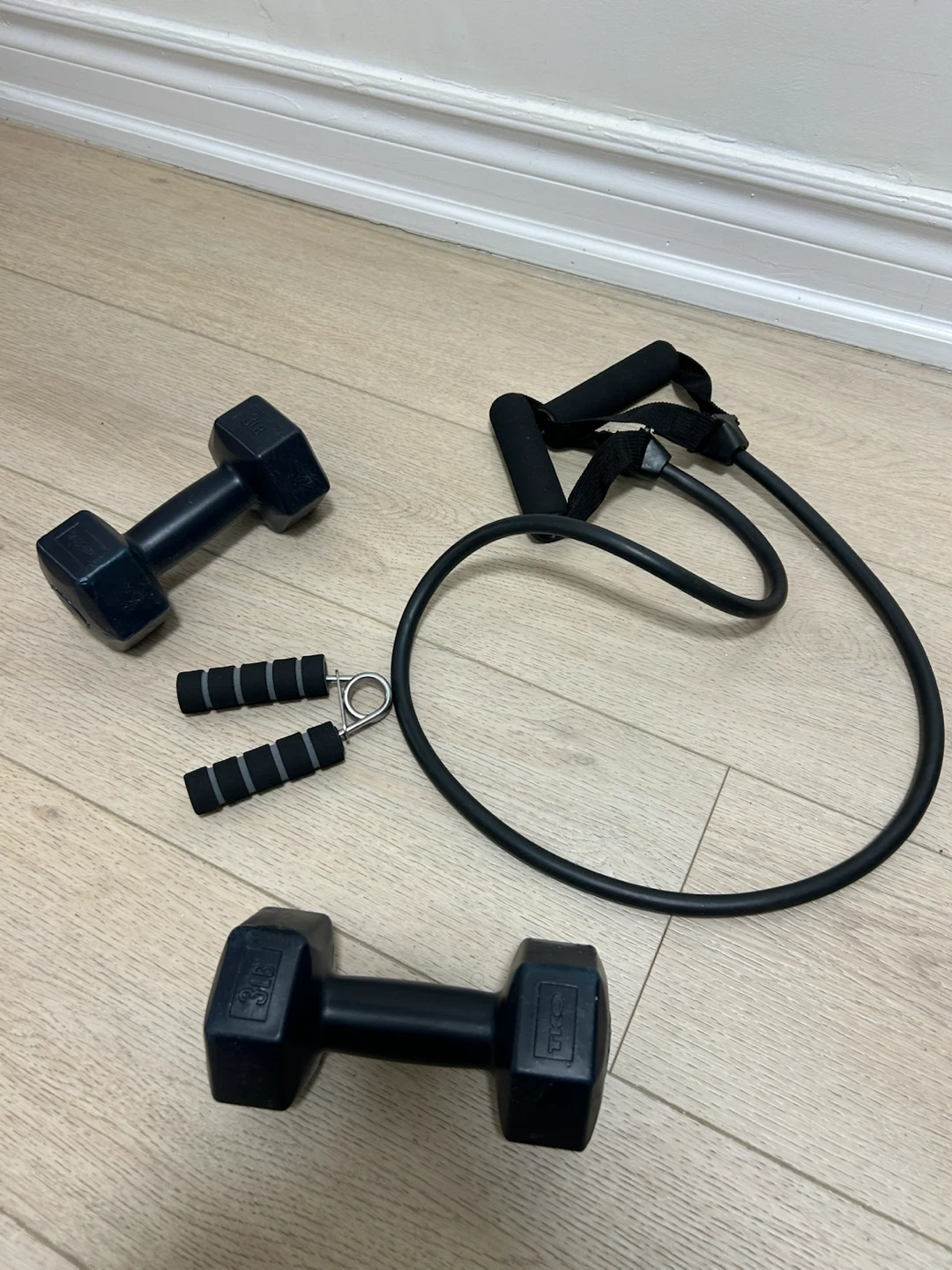 3 Lb Dumbbells, Resistance Band & Hand Gripper Set