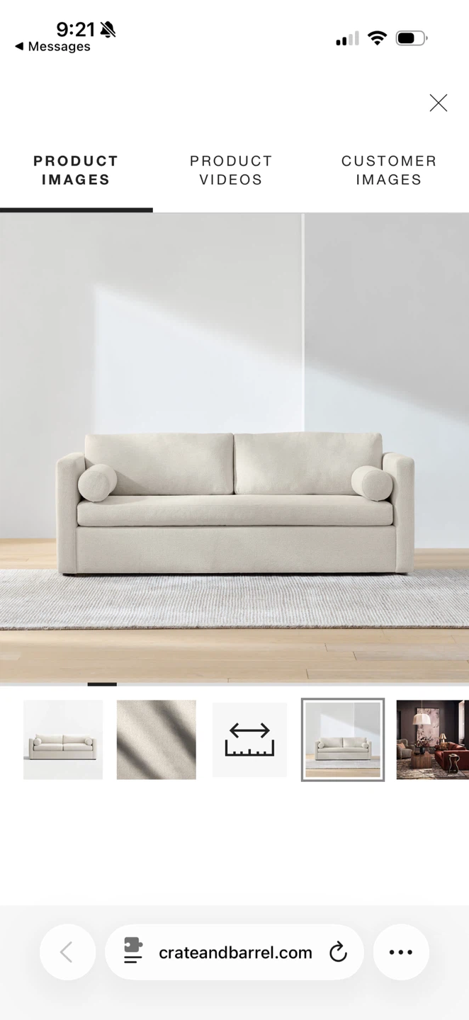 Crate & Barrel Aris 82" Queen Sleeper Sofa - photo 3