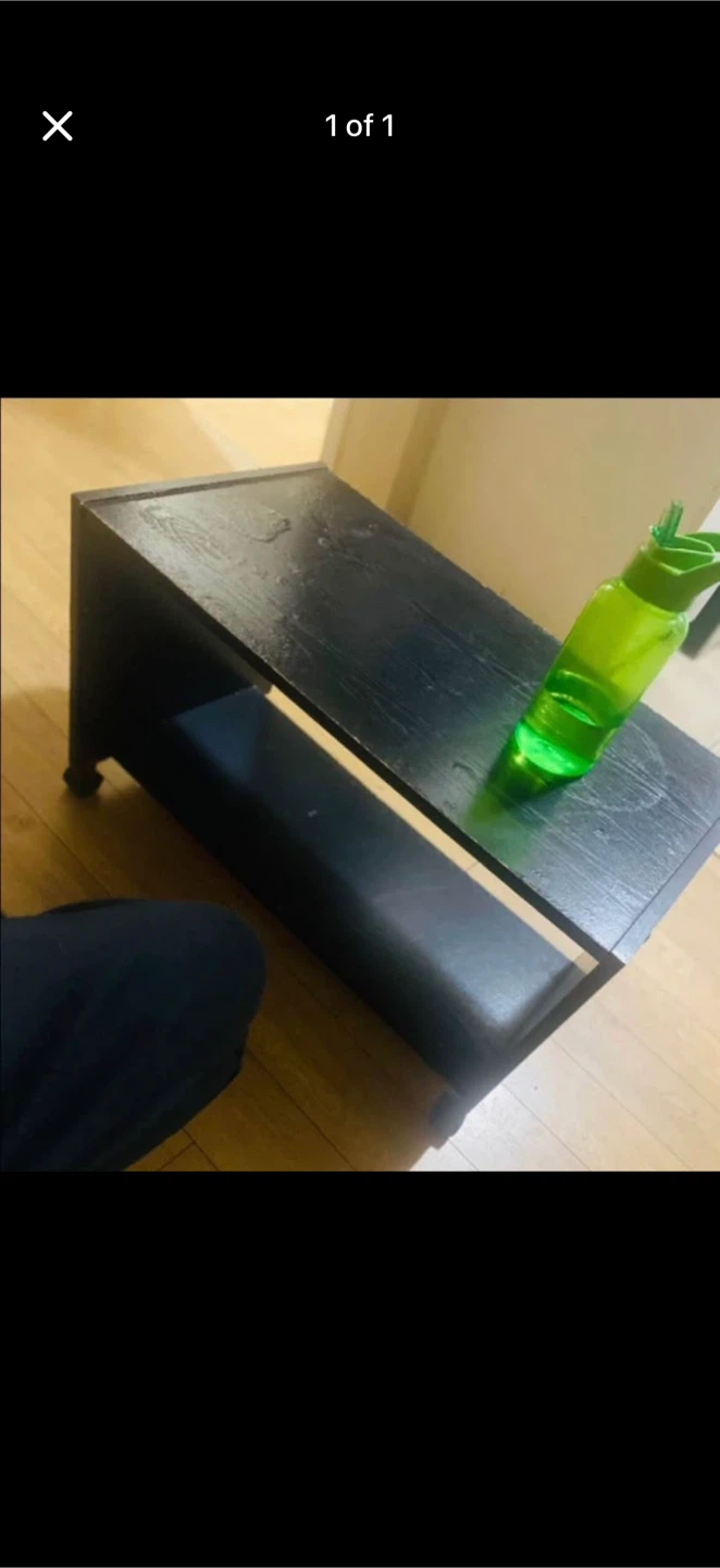 Black table with two shelves