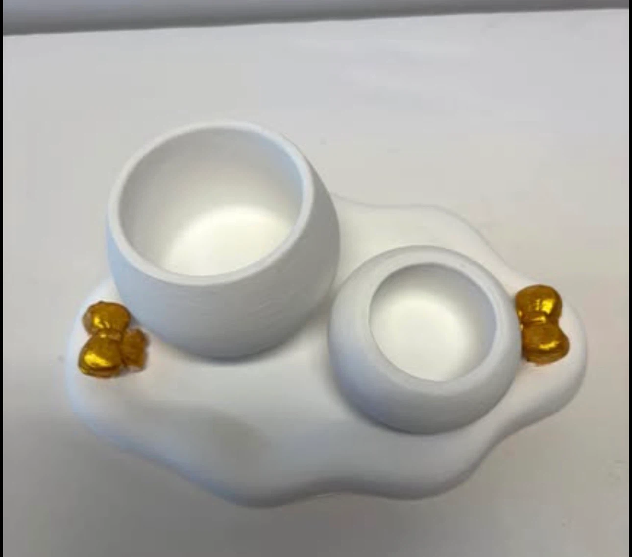 Handmade Decorative Tray with Two Bowls & Lid, Trinket organizer - photo 3