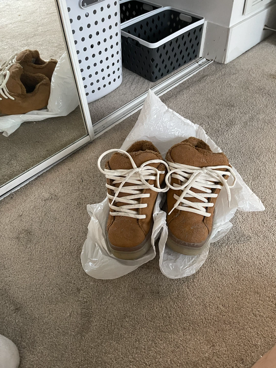 ERL vamp skate sneakers Natural Size-10 - photo 2