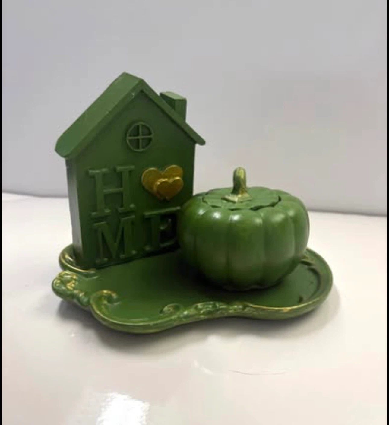 Handmade tray, home & Pumpkin trinket box set