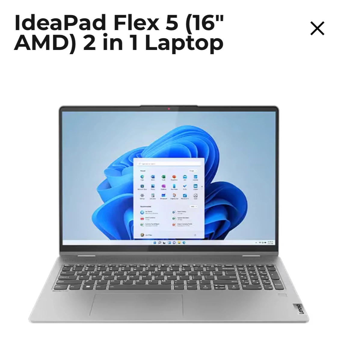 Lenovo Ideapad Flex 5 16”