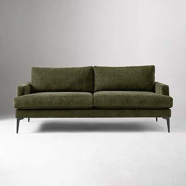 West elm Andes couch green velvet 86 inch