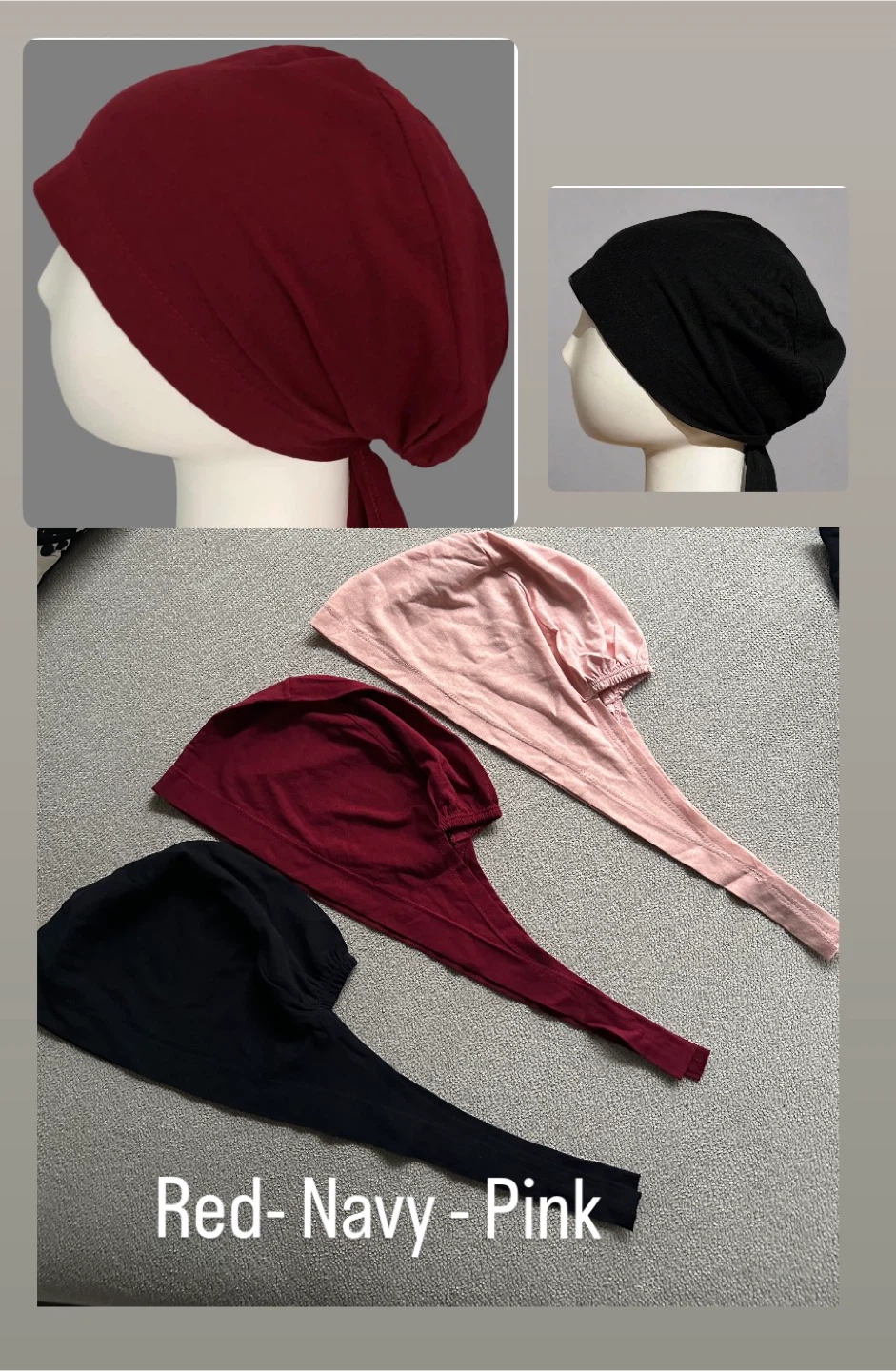 Non Slip Cotton Tie Back Bonnets/Scrub Caps