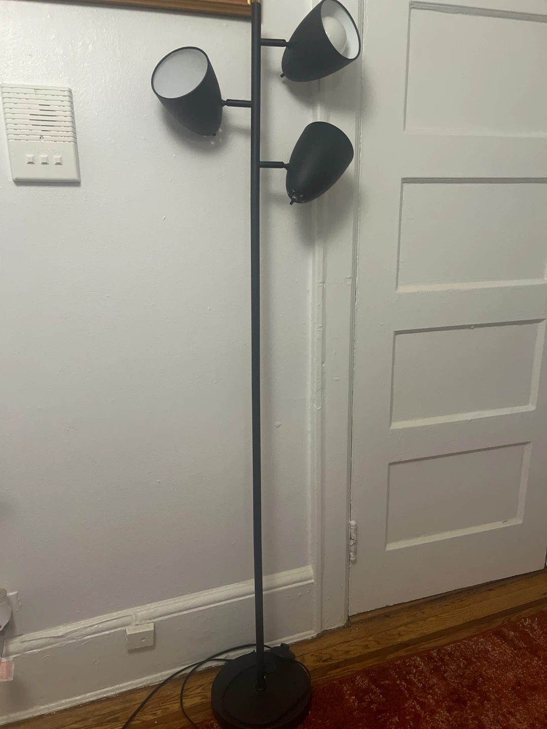 Black Floor Lamp with 3 Adjustable Heads