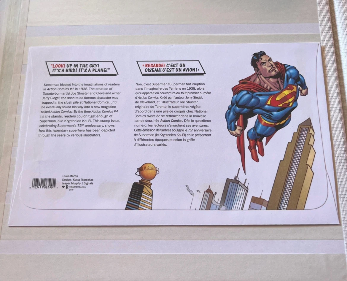 Superman (2013) Day of Issue Canadian Stamps - photo 2