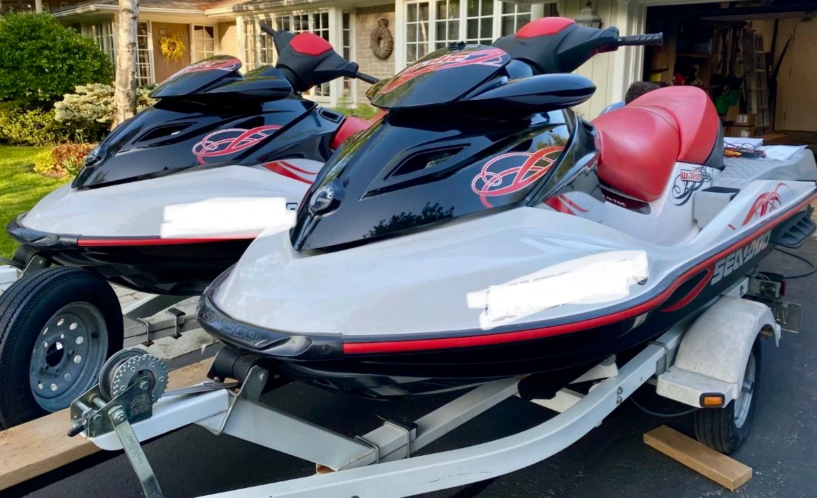 A Pair of 2009 Seadoo 155 Wake with trailer