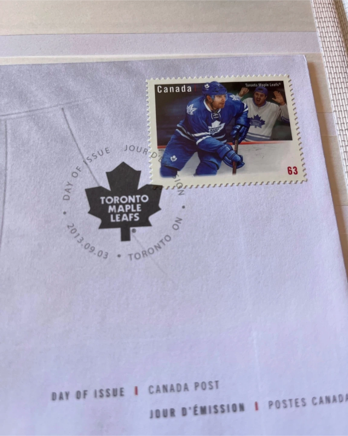 Maple Leafs (2013) Day of Issue Canadian Stamp - photo 2