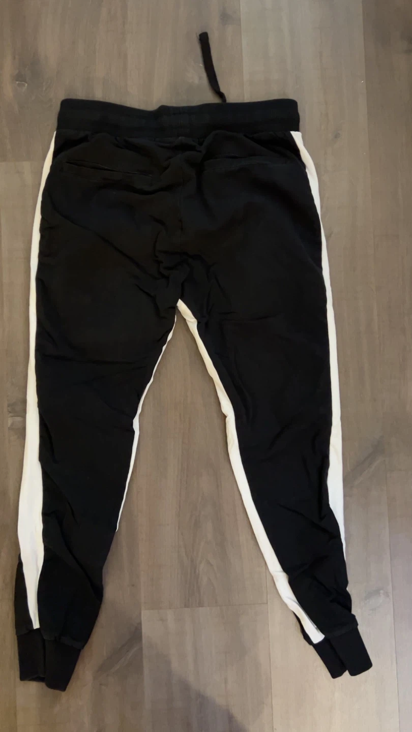 Zara Jogger Pants - Black/White Side Stripe - Medium - photo 2