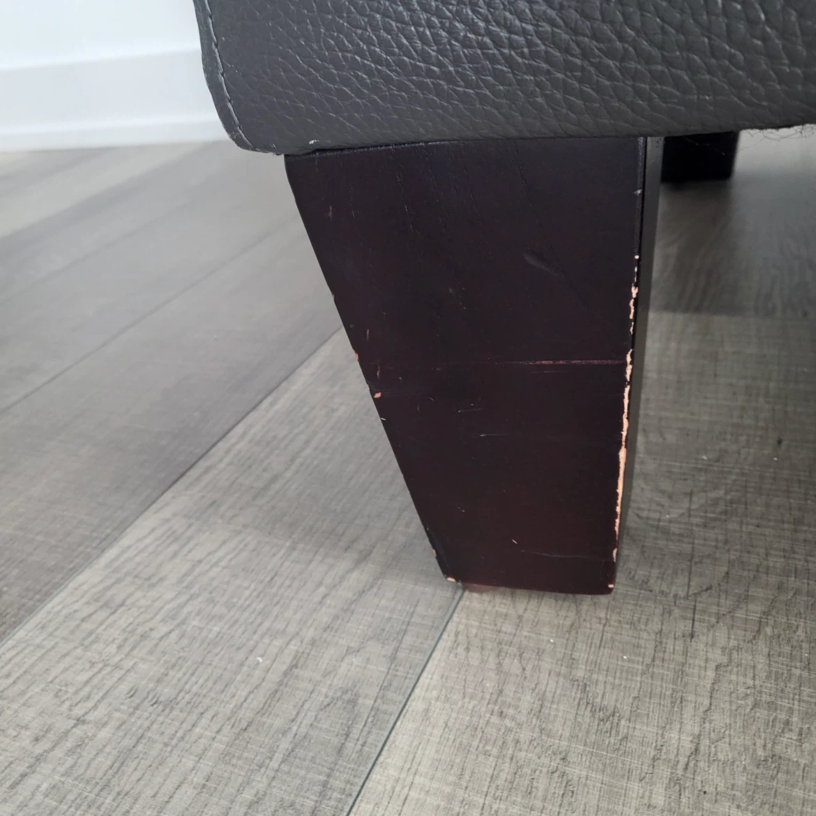 Grey Faux Leather Storage Ottoman - photo 5