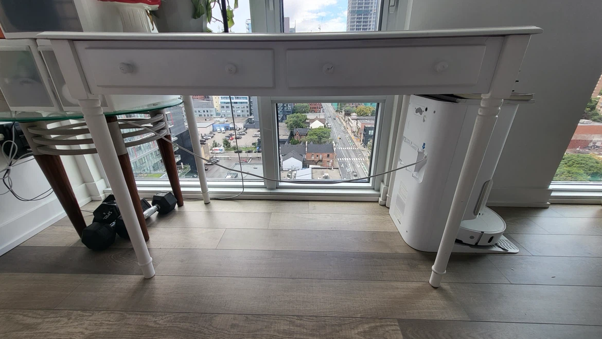 White Wooden Desk with Two Drawers