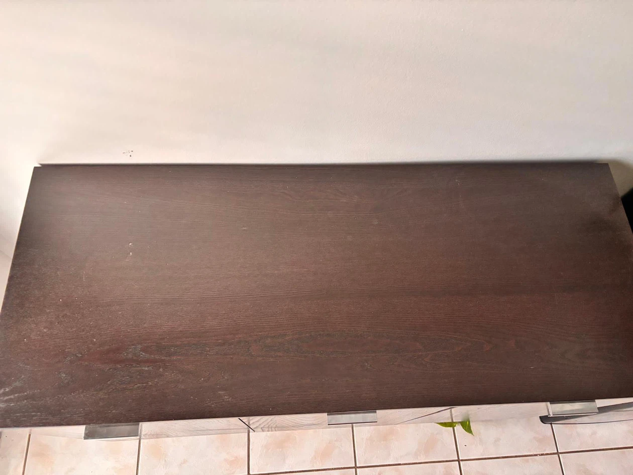 Crate and Barrel. Dark Wood 3-Door Cabinet - photo 2