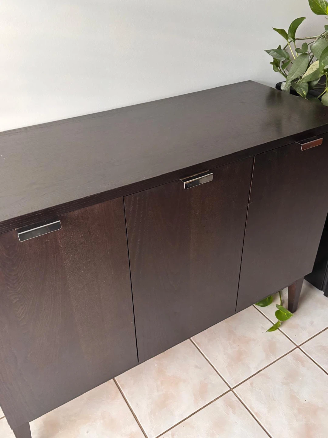 Crate and Barrel. Dark Wood 3-Door Cabinet - photo 4