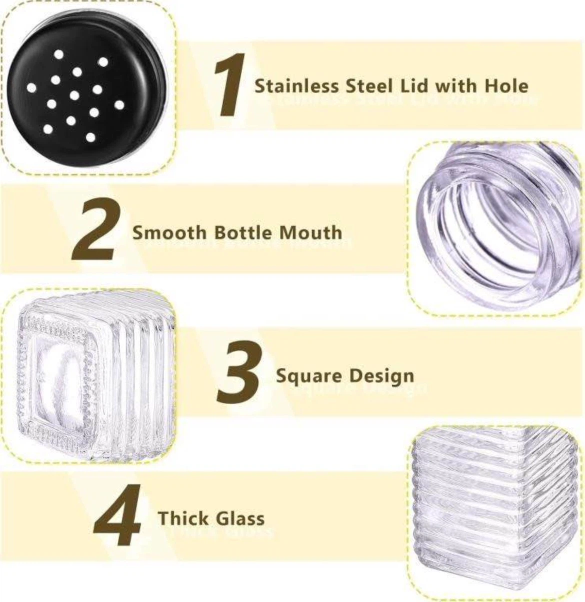 48 Pcs Square Spice Jars with Stainless Steel Lid - photo 2