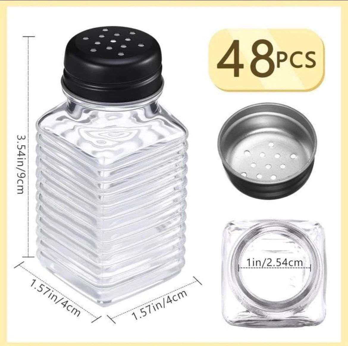 48 Pcs Square Spice Jars with Stainless Steel Lid - photo 3