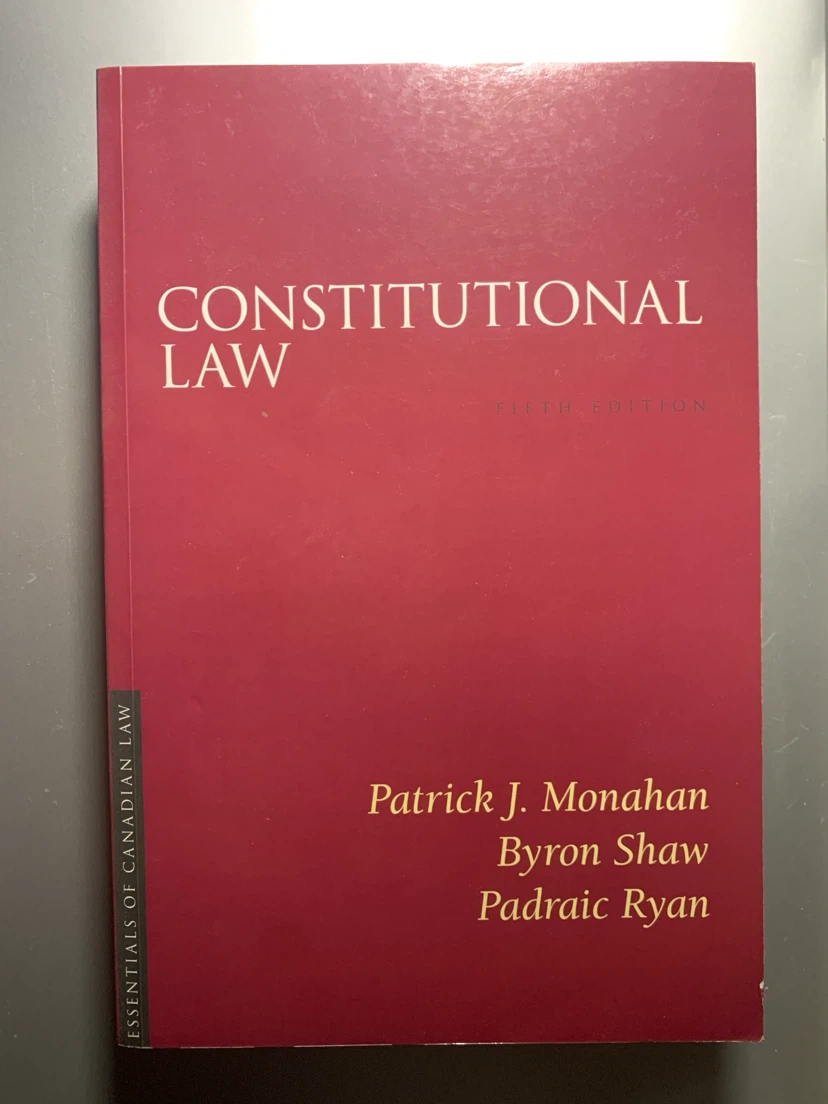 Essential Canadian Constitutional Law Fifth Edition Textbook
