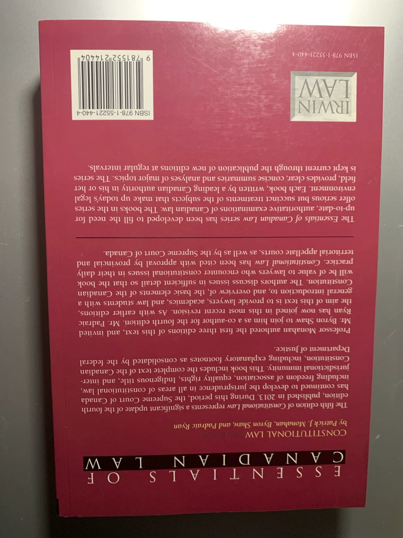 Essential Canadian Constitutional Law Fifth Edition Textbook - photo 3
