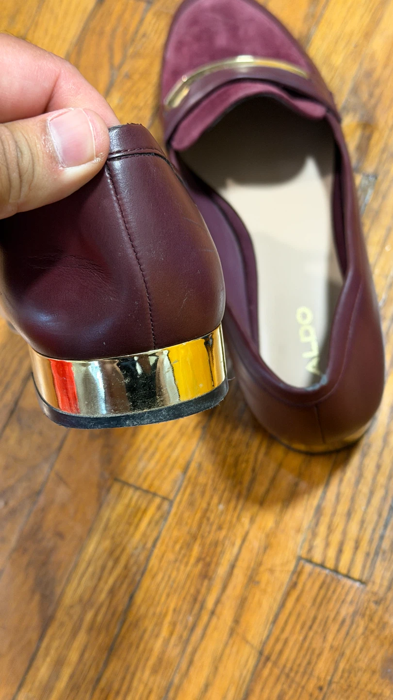 ALDO Burgundy Loafers with Gold Accent - photo 3